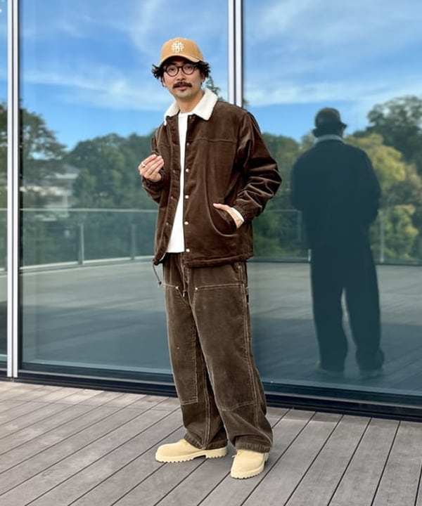 BAKU(東江 漠)さんの「BEAMS WOMEN｜ダブル二ー コーデュロイ ワークパンツ」を使ったコーディネート