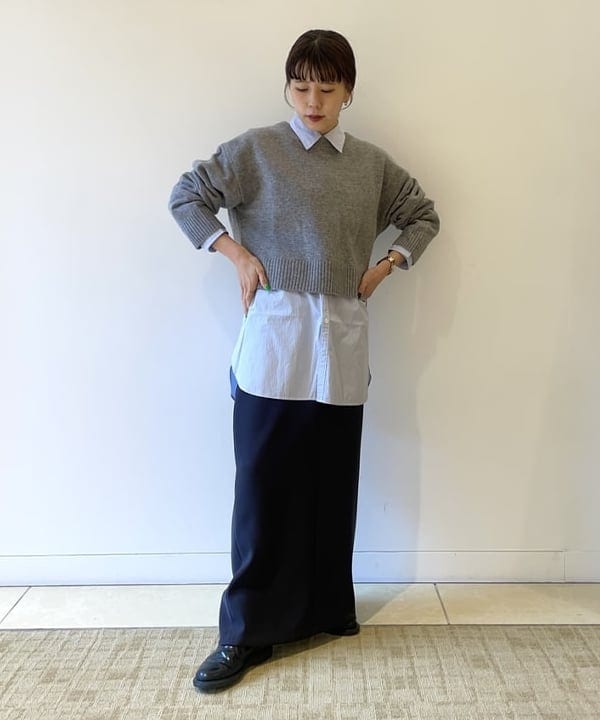 SAKAIさんの「BEAMS WOMEN｜7ゲージ ウール クルーネック プルオーバー」を使ったコーディネート