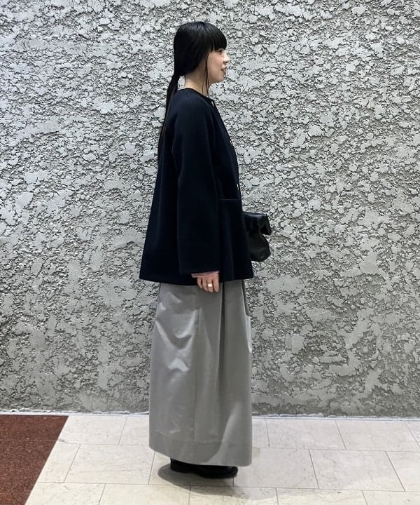 OSUMIさんの「BEAMS WOMEN｜ソフトメルトン ノーカラーコート」を使ったコーディネート