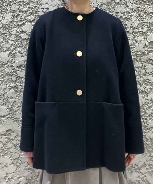 OSUMIさんの「BEAMS WOMEN｜ソフトメルトン ノーカラーコート」を使ったコーディネート