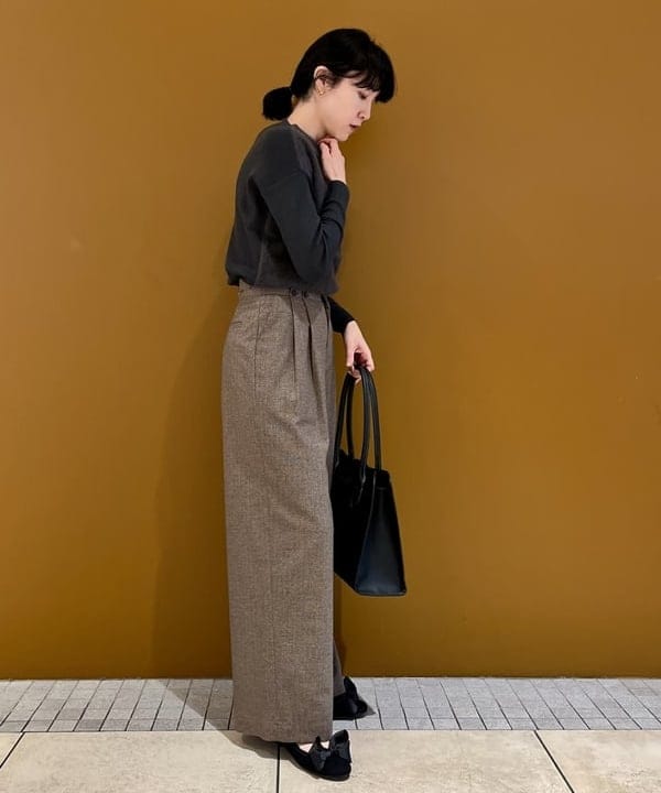 kigoさんの「フラッフィー ボートネック ニット」を使ったコーディネート