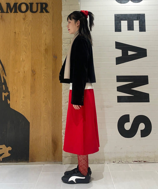 rinnaさんの「BEAMS WOMEN｜TAN / カシミヤ ストライプ スカーフベスト」を使ったコーディネート