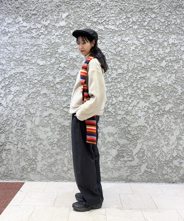 SAEさんの「BEAMS WOMEN｜DANTON / DOUBLE FACE BOA STAND COLLAR CARDIGAN」を使ったコーディネート