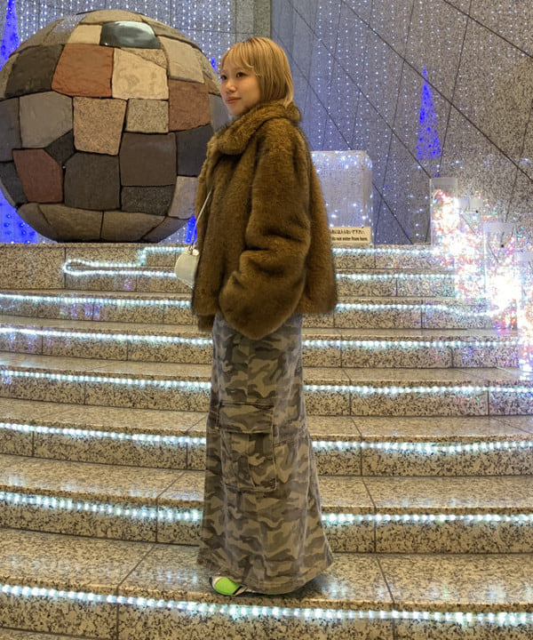 まゆちゃんさんの「BEAMS WOMEN｜フェイクファー ショート ブルゾン」を使ったコーディネート