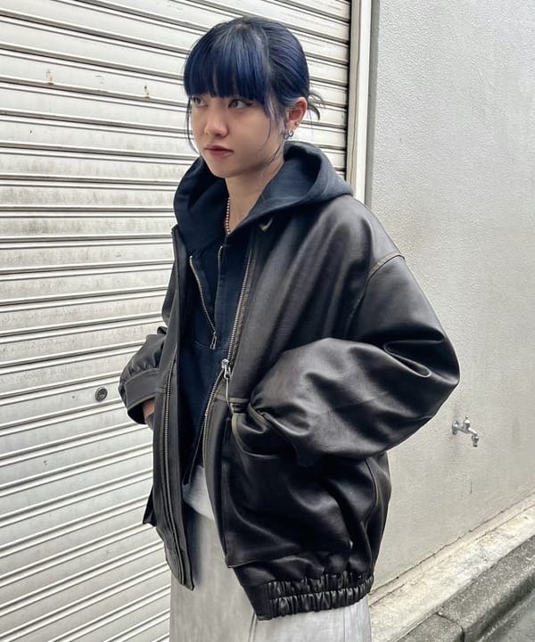 ゆいさんの「BEAMS WOMEN｜フェイクレザー フライト ジャケット」を使ったコーディネート