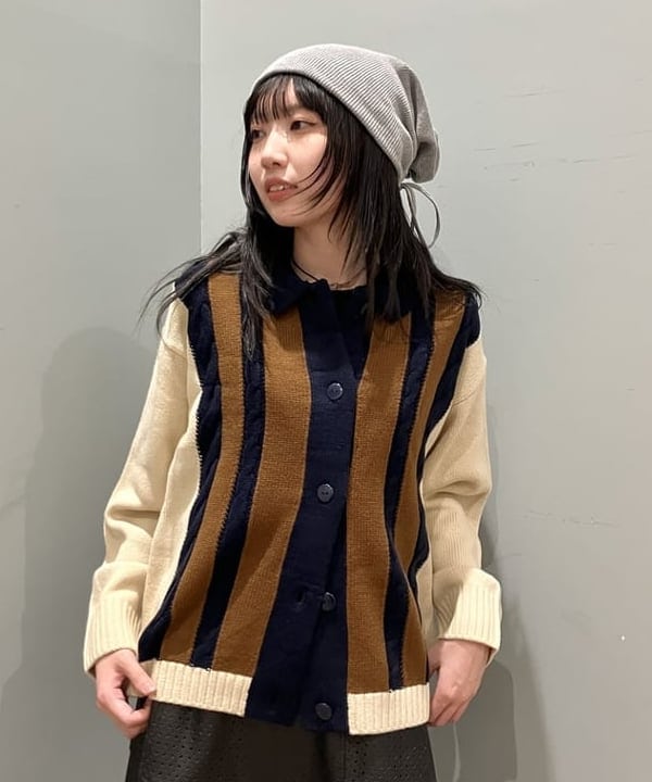 加歩さんの「BEAMS WOMEN｜【別注】Champion / ニット カーディガン」を使ったコーディネート
