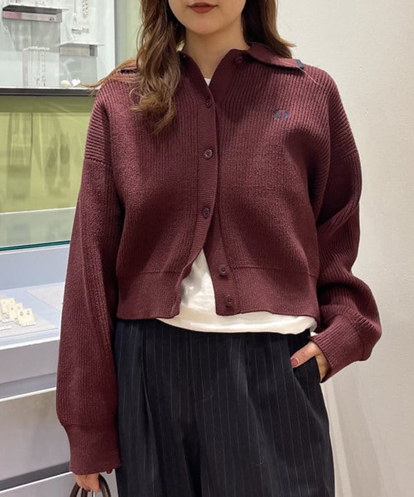 大木さんの「BEAMS WOMEN｜【別注】FRED PERRY / Tipped Collar Cardigan」を使ったコーディネート