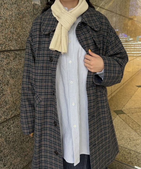 ばるたんさんの「BEAMS WOMEN｜ガンクラブ チェック コート」を使ったコーディネート