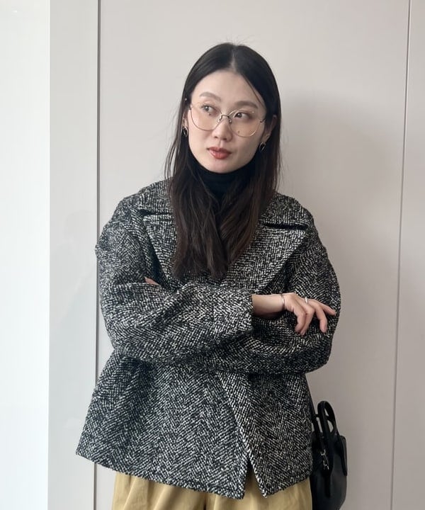 隈元 楓さんの「BEAMS WOMEN｜ループツイード ピーコート」を使ったコーディネート