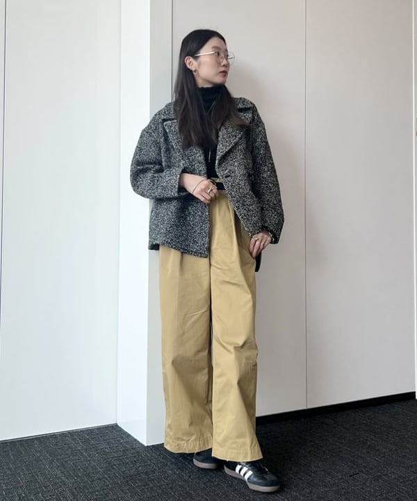 隈元 楓さんの「BEAMS WOMEN｜ループツイード ピーコート」を使ったコーディネート