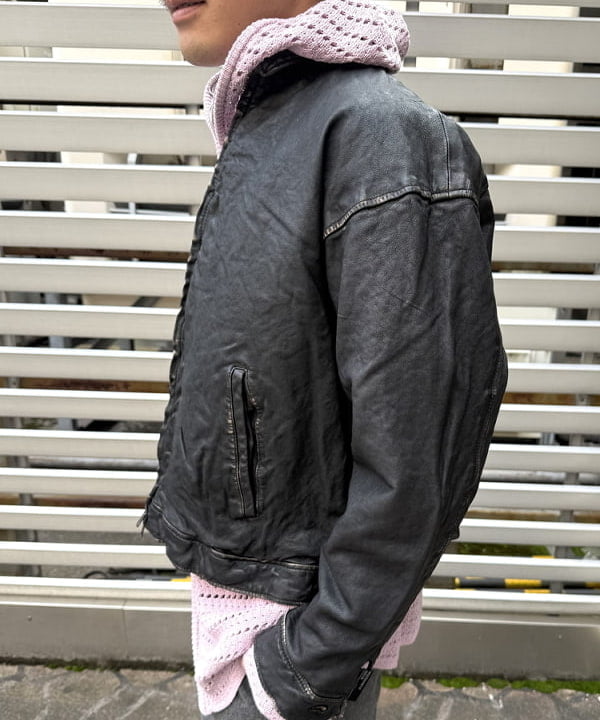 しゅうとさんの「BEAMS WOMEN｜ユーズド加工 レザージップブルゾン」を使ったコーディネート