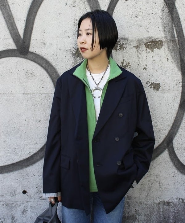 ミナミマリコさんの「BEAMS WOMEN｜カフ デタッチャブル ダブルジャケット」を使ったコーディネート