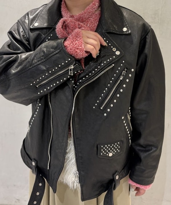 大石彩可さんの「BEAMS WOMEN｜maturely / ダブル ライダース ジャケット」を使ったコーディネート