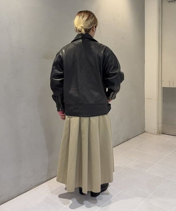 大石彩可さんの「BEAMS WOMEN｜maturely / ダブル ライダース ジャケット」を使ったコーディネート