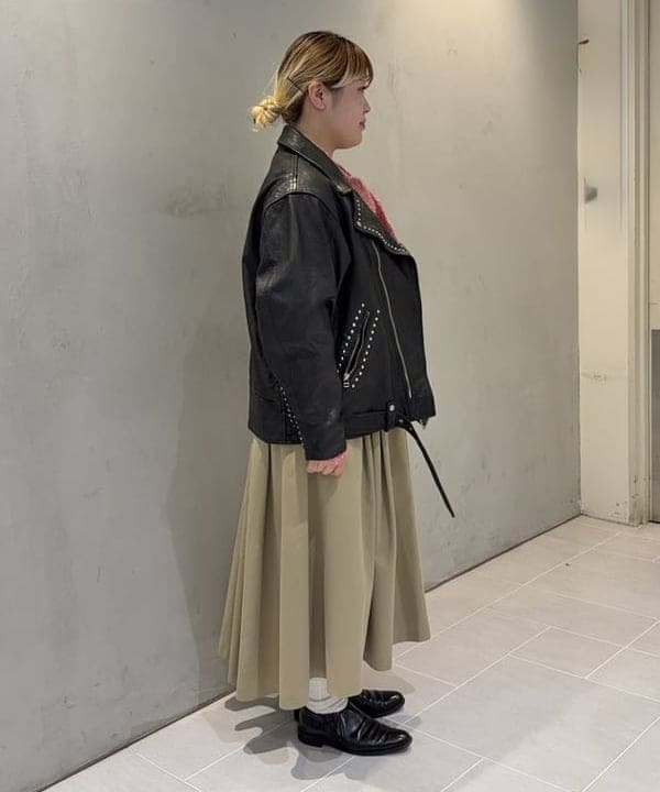 大石彩可さんの「BEAMS WOMEN｜maturely / ダブル ライダース ジャケット」を使ったコーディネート