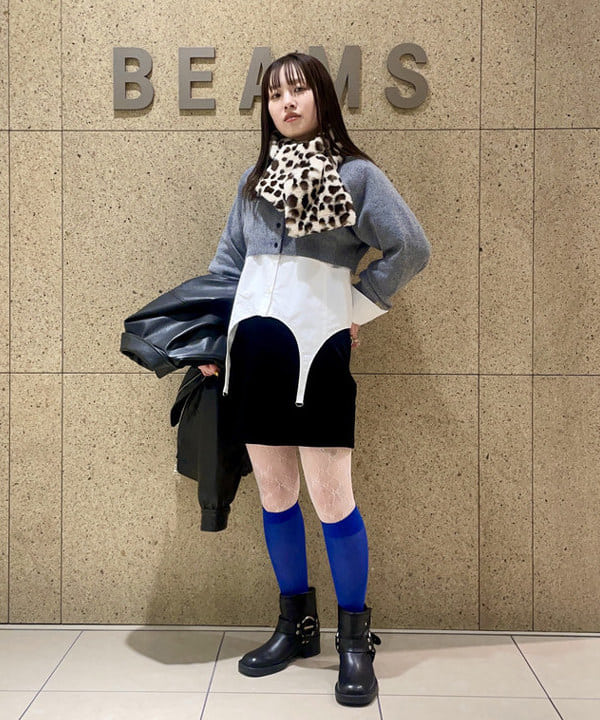 カタヤマ アヤさんの「BEAMS WOMEN｜フェイクレザー フライト ジャケット」を使ったコーディネート