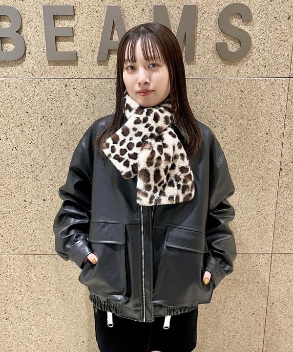 カタヤマ アヤさんの「BEAMS WOMEN｜フェイクレザー フライト ジャケット」を使ったコーディネート