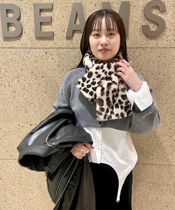 カタヤマ アヤさんの「BEAMS WOMEN｜フェイクレザー フライト ジャケット」を使ったコーディネート