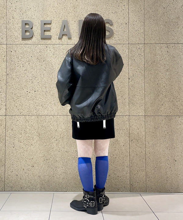 カタヤマ アヤさんの「BEAMS WOMEN｜フェイクレザー フライト ジャケット」を使ったコーディネート