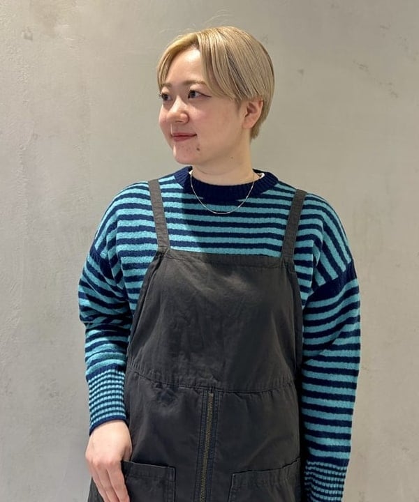スミレさんの「BEAMS WOMEN｜7ゲージ ボーダー クルー ニット」を使ったコーディネート