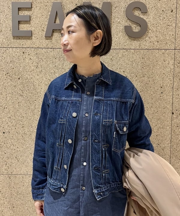 つぼさんの「BEAMS WOMEN｜コットン ポリエステル シャンブレー ステンカラー コート」を使ったコーディネート