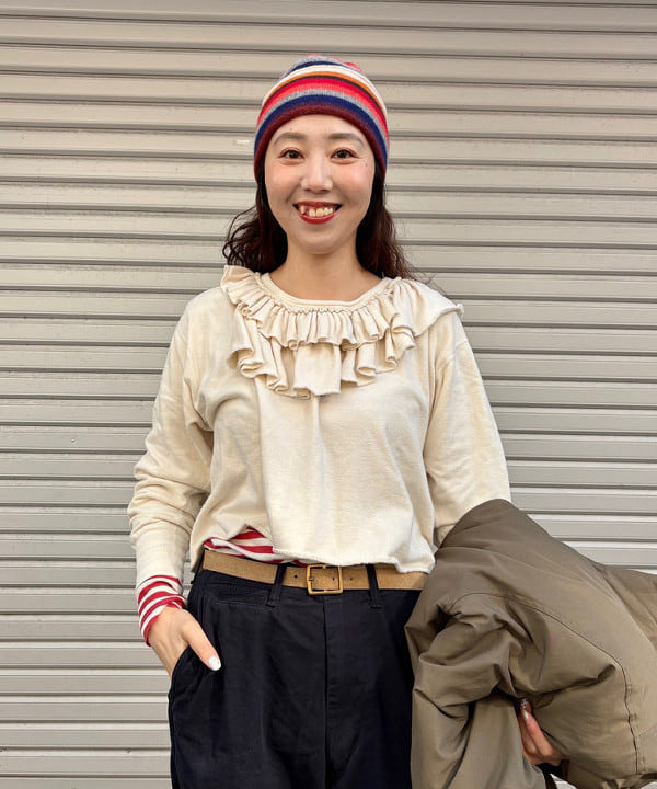 おのすさんの「BEAMS WOMEN｜ワイド チノ パンツ」を使ったコーディネート