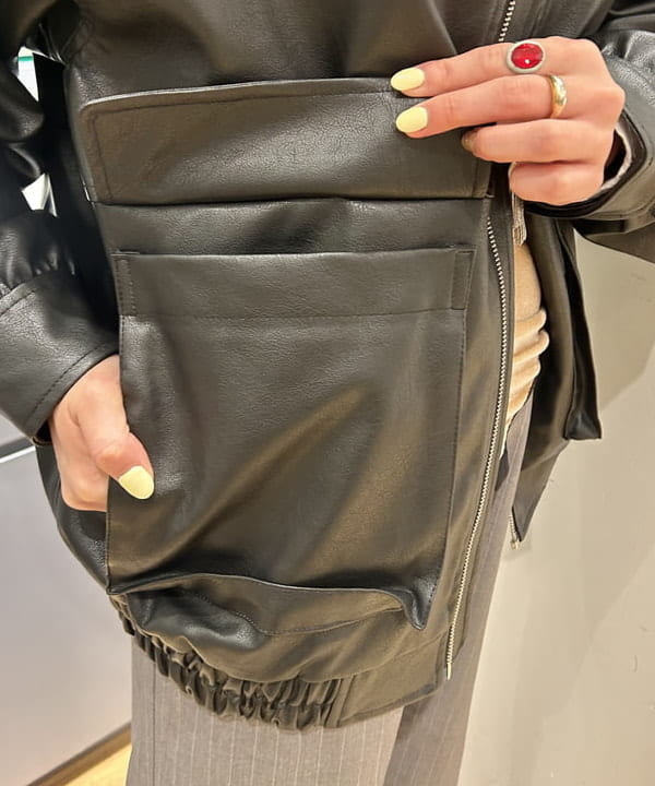 ナカノ アイさんの「BEAMS WOMEN｜フェイクレザー フライト ジャケット」を使ったコーディネート