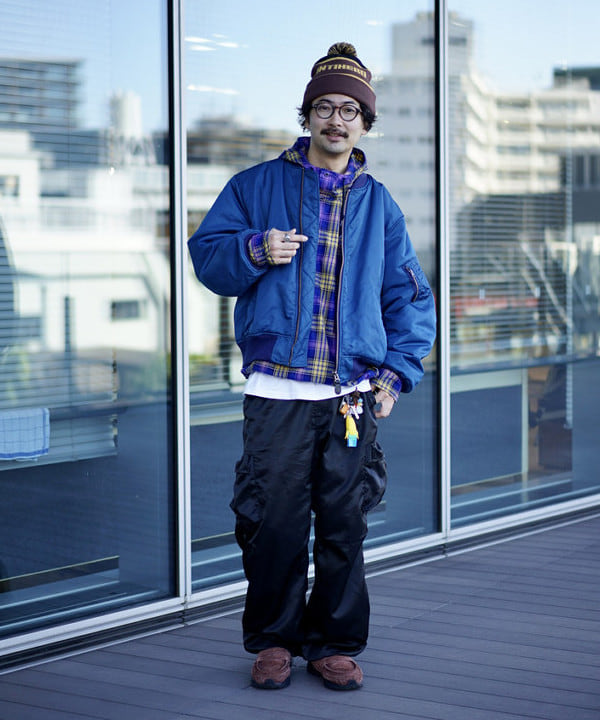 BAKU(東江 漠)さんの「BEAMS WOMEN｜ワイドフィット リフレクター チェック フードシャツ」を使ったコーディネート