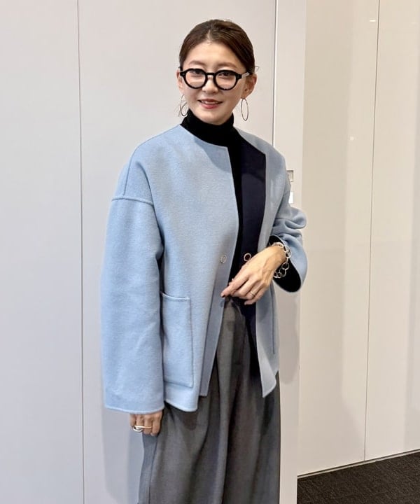 桑原 ふみさんの「BEAMS WOMEN｜リバー ミドルコート」を使ったコーディネート