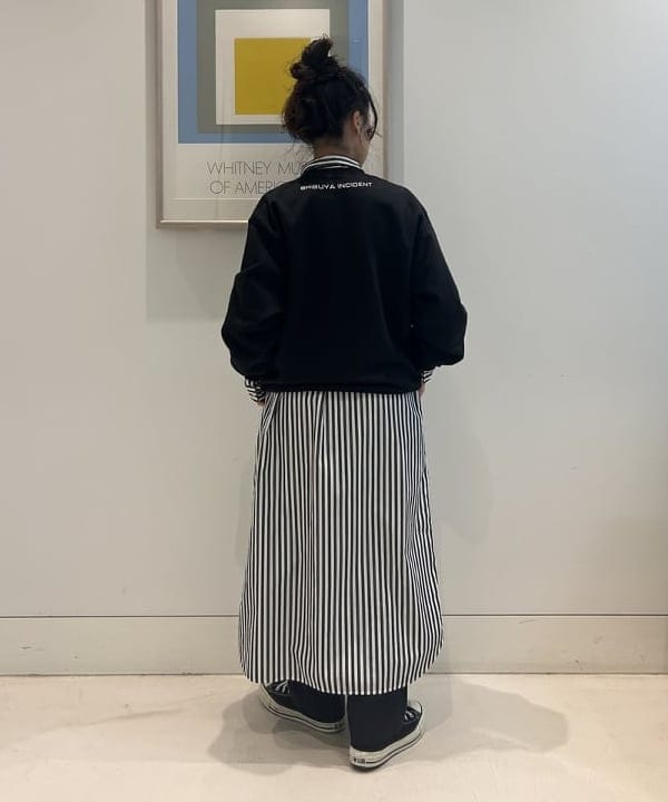 清水 彩乃さんの「BEAMS WOMEN｜ストライプ BD ワンピース ロングスリーブ」を使ったコーディネート