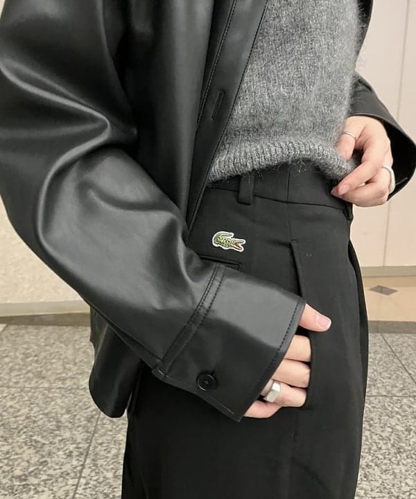 NATSUKIさんの「BEAMS WOMEN｜フェイクレザー シャツジャケット」を使ったコーディネート