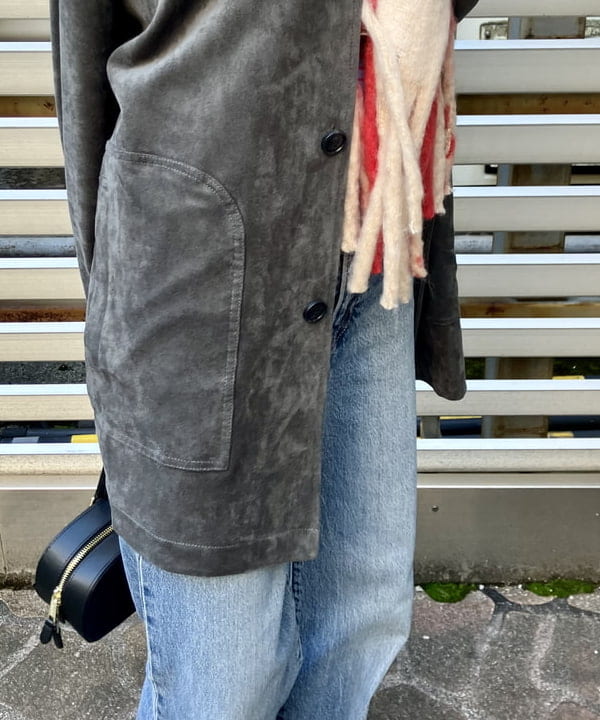 むりょさんの「BEAMS WOMEN｜フェイク スエード ハーフ コート」を使ったコーディネート