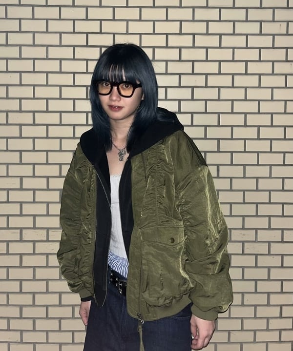 ゆいさんの「BEAMS WOMEN｜シャーリング MA-1 ブルゾン」を使ったコーディネート