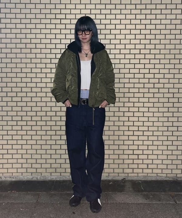 ゆいさんの「BEAMS WOMEN｜シャーリング MA-1 ブルゾン」を使ったコーディネート