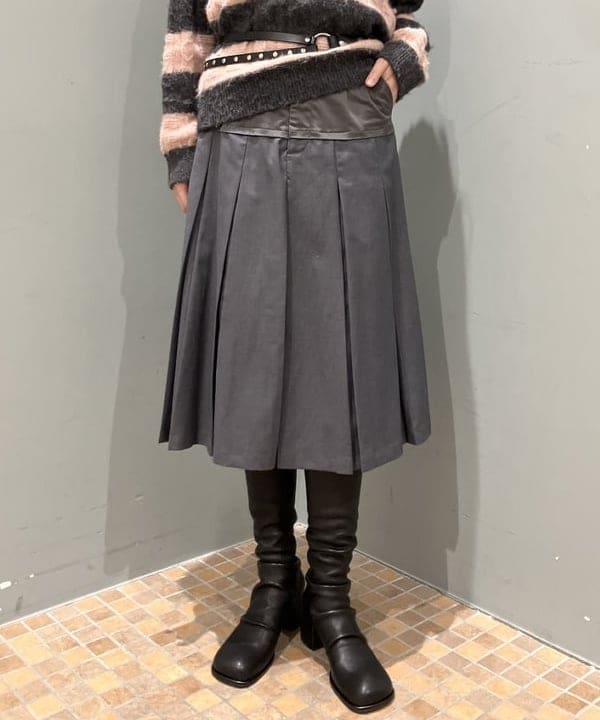 加歩さんの「BEAMS WOMEN｜ワイド ボーダー ポロ ニット」を使ったコーディネート