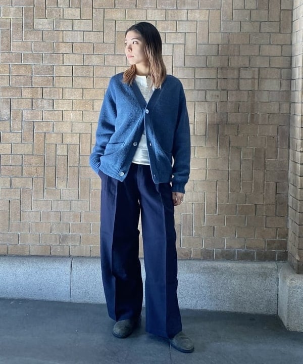 極美品◎ピルグリム フォックスエアー ノーカラージャケット ストライプ 紺 ピルグリム サーフ+サプライ 京都（1146699） スタイリング