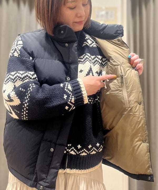 美品　45Rネイビー・ベージュ ストライプ ニット ビーミング ライフストア by ビームス MARK IS みなとみらい店