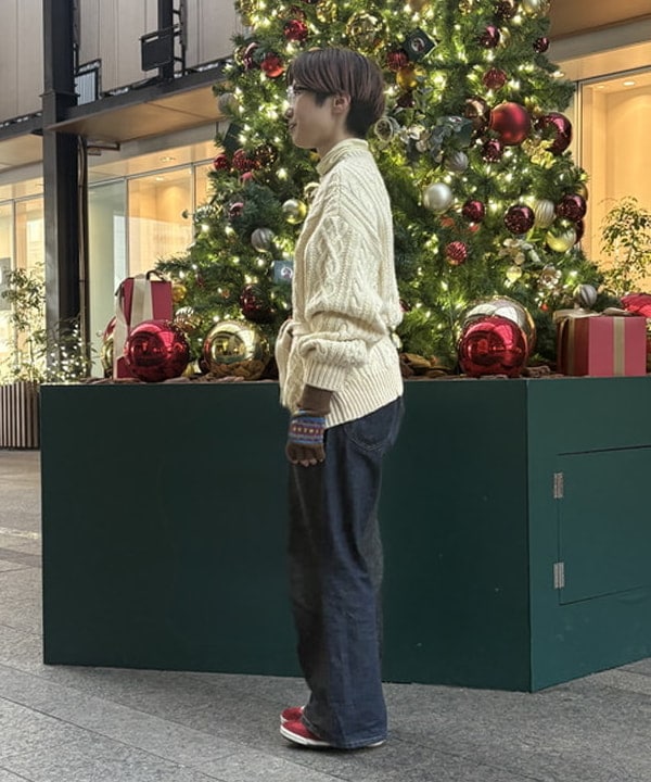 みりさんの「3ゲージ 2トーン アラン カーディガン」を使ったコーディネート