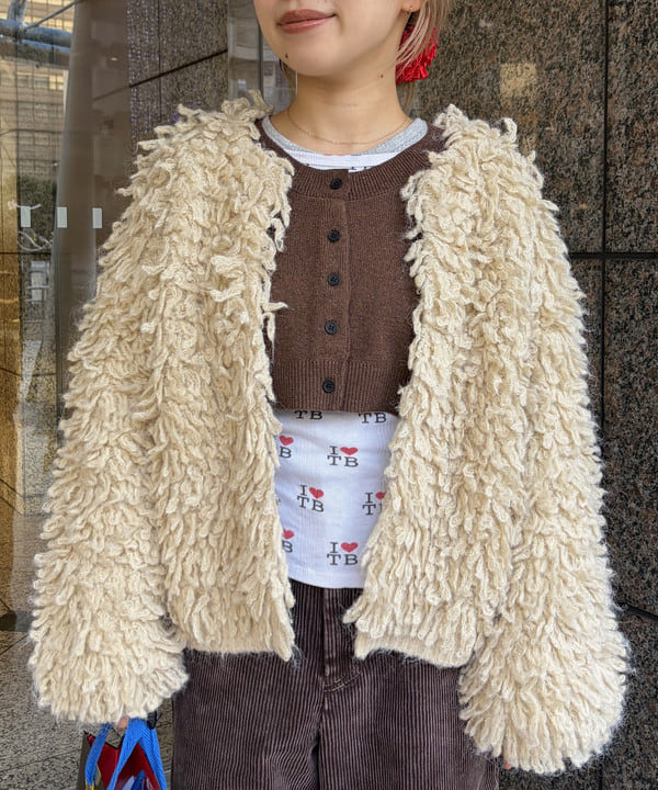 まゆちゃんさんの「BEAMS WOMEN｜ミックス ループ編み ニット ジャケット」を使ったコーディネート