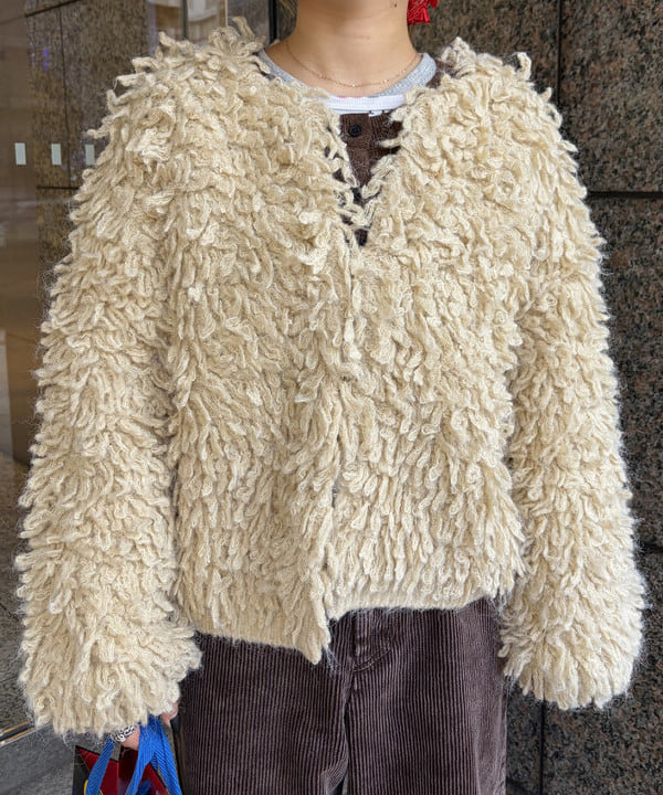 まゆちゃんさんの「BEAMS WOMEN｜ミックス ループ編み ニット ジャケット」を使ったコーディネート