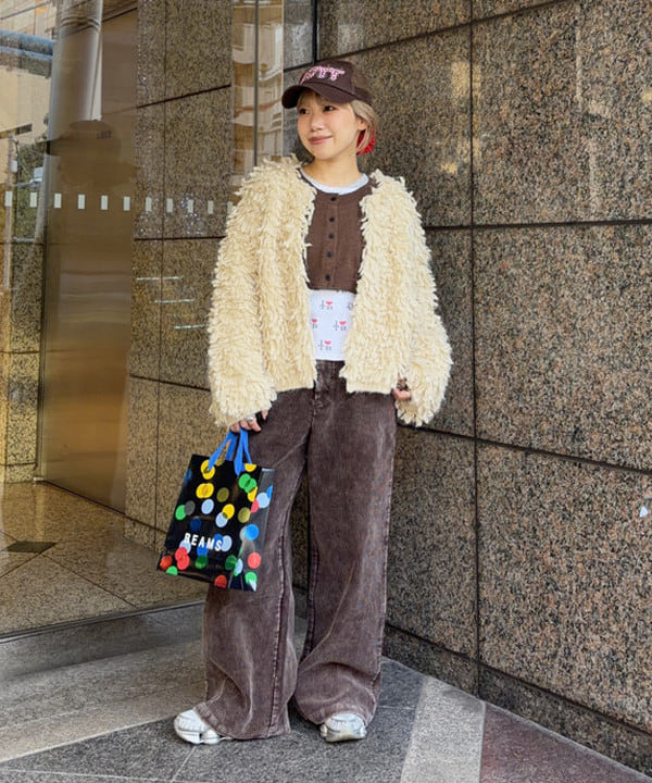 まゆちゃんさんの「BEAMS WOMEN｜ミックス ループ編み ニット ジャケット」を使ったコーディネート