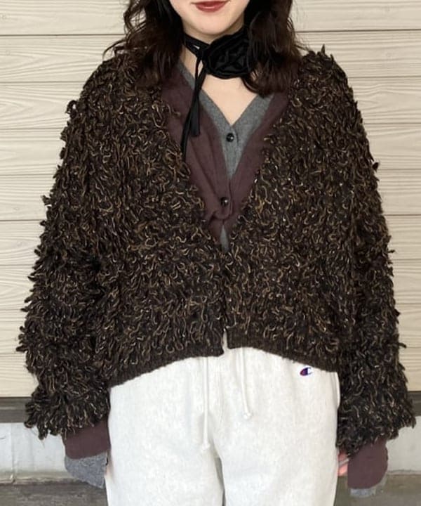 晶さんの「BEAMS WOMEN｜ミックス ループ編み ニット ジャケット」を使ったコーディネート