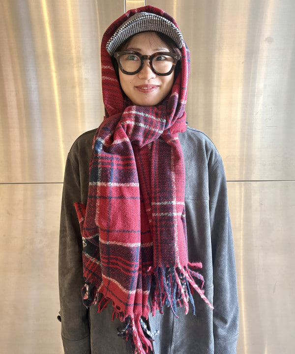 みりさんの「大判 チェック柄 ストール」を使ったコーディネート