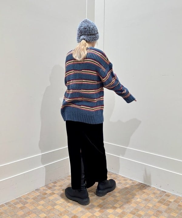 YABUさんの「BEAMS WOMEN｜手編み MIXニット ハット」を使ったコーディネート