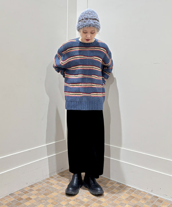 YABUさんの「BEAMS WOMEN｜手編み MIXニット ハット」を使ったコーディネート