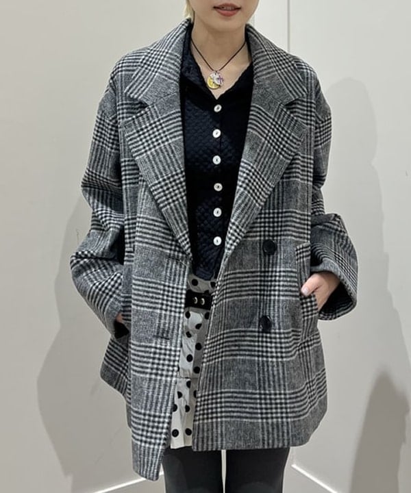 あさひさんの「BEAMS WOMEN｜チェック ビーバー ダブル ハーフコート」を使ったコーディネート