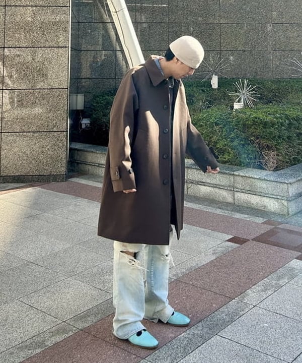 大野 拓海さんの「BEAMS WOMEN｜ワイドフィット フリース ステンカラーコート」を使ったコーディネート