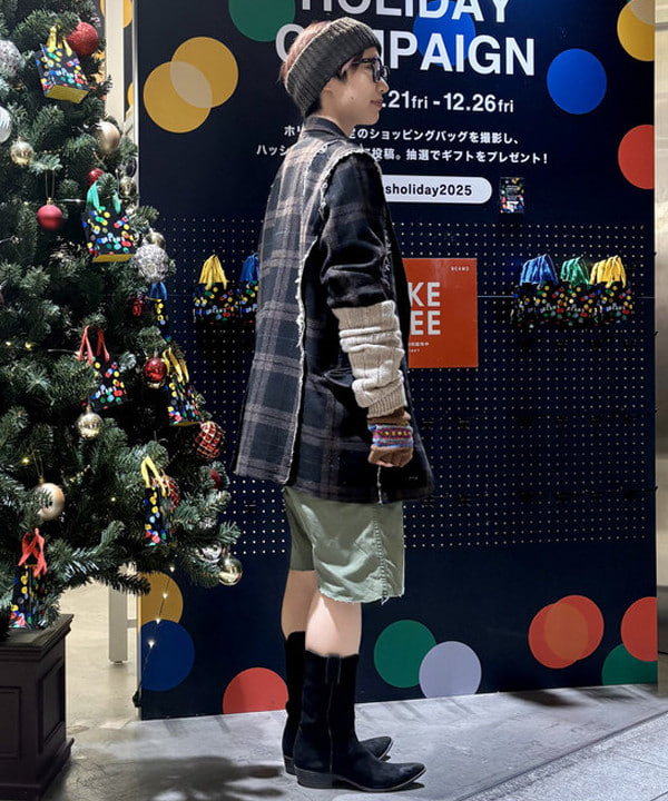 みりさんの「リサイクルウール カットオフ ジャケット」を使ったコーディネート