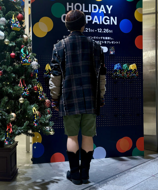 みりさんの「リサイクルウール カットオフ ジャケット」を使ったコーディネート