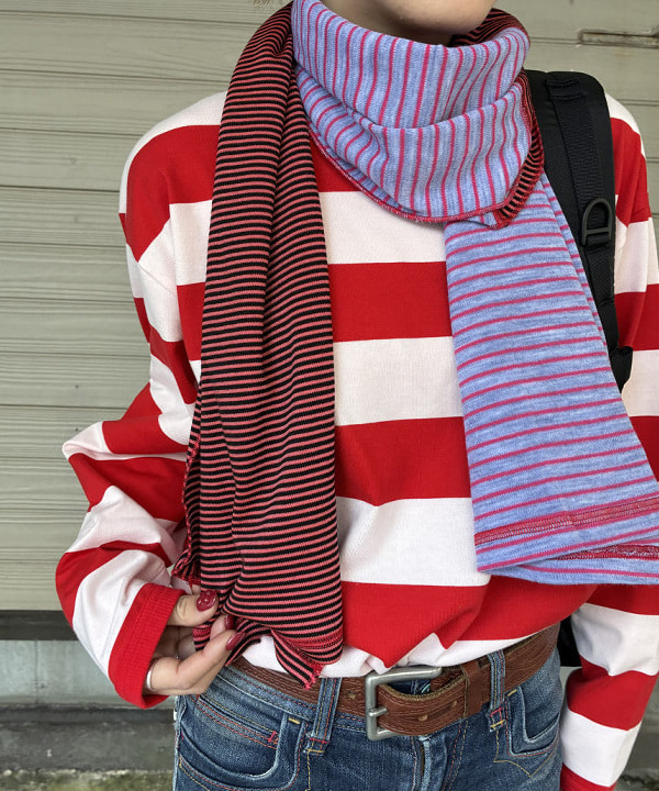 森川 夏衣さんの「BEAMS WOMEN｜【別注】LACOSTE / ボーダー ロングスリーブ Tシャツ」を使ったコーディネート